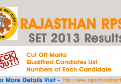 Rajasthan RPSC SET 2013 Results
