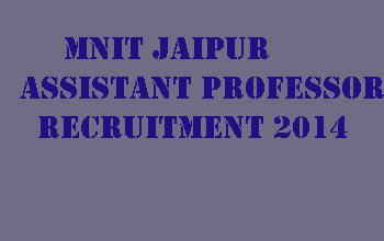 MNIT Jaipur Assistant Professor Recruitment 2014