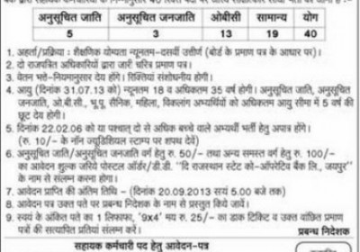 Rajasthan State Co-operative Bank Recruitment  for Assistant Post