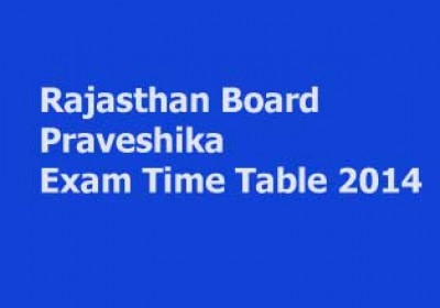 Rajasthan Board Praveshika Exam Time Table 2014 announced