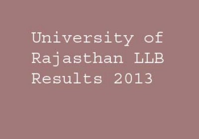 University of Rajasthan LLB Results 2013
