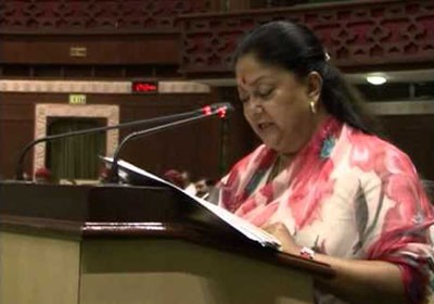 Vasundhara Raje presents Annual Budget of Rajasthan